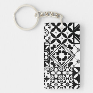 Ceramic tiles pattern key ring
