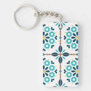 Ceramic tiles pattern key ring