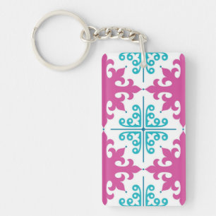 Ceramic tiles pattern key ring