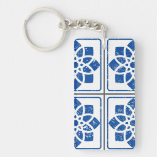 Ceramic tiles pattern key ring