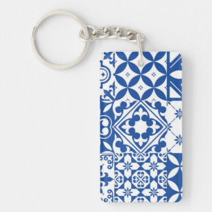 Ceramic tiles pattern key ring