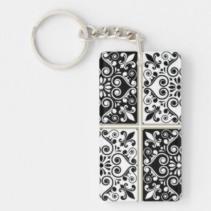 Ceramic tiles pattern key ring