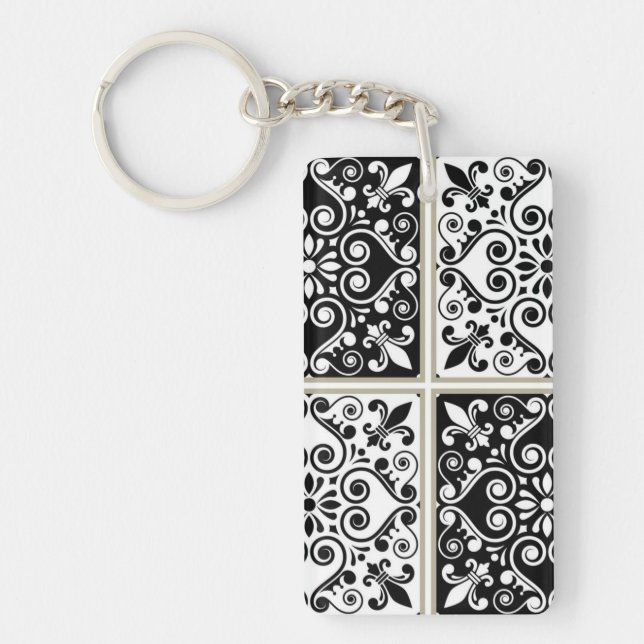 Ceramic tiles pattern key ring (Front)