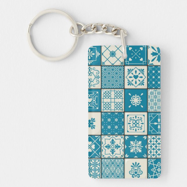 Ceramic tiles pattern key ring (Front)