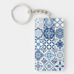 Ceramic tiles pattern key ring