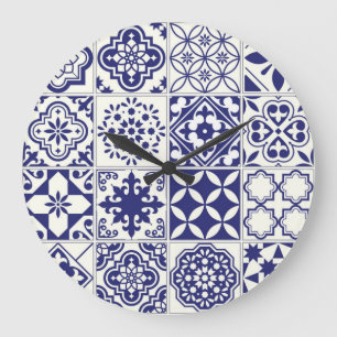 Ceramic tiles pattern large clock