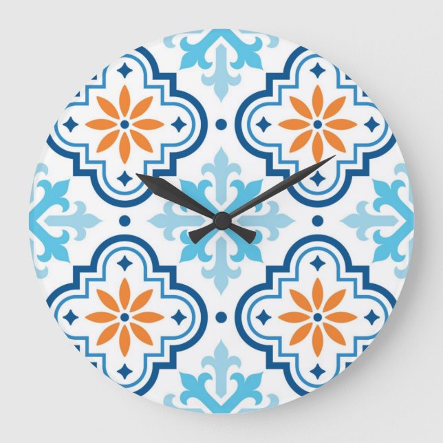 Ceramic tiles pattern large clock (Front)