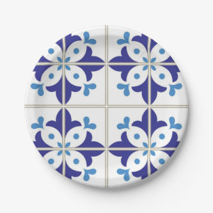 Ceramic tiles pattern paper plate