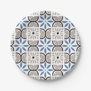 Ceramic tiles pattern paper plate