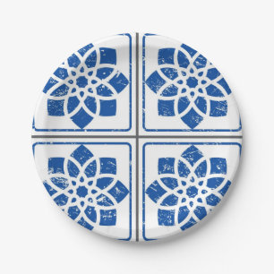 Ceramic tiles pattern paper plate