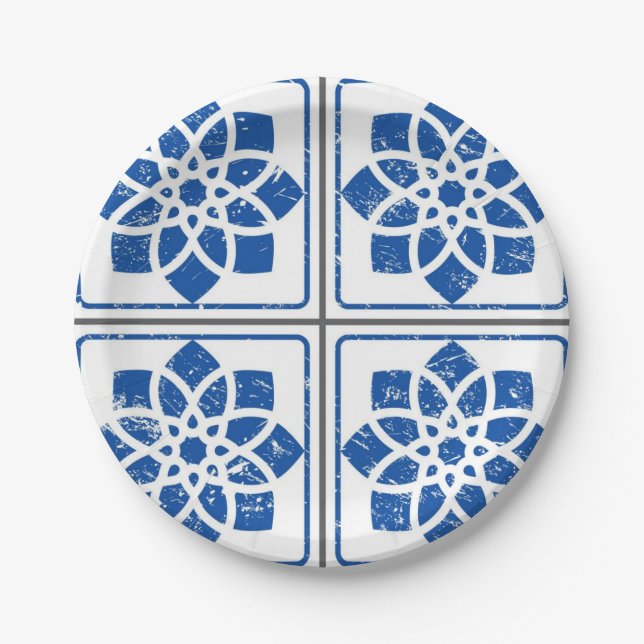 Ceramic tiles pattern paper plate (Front)