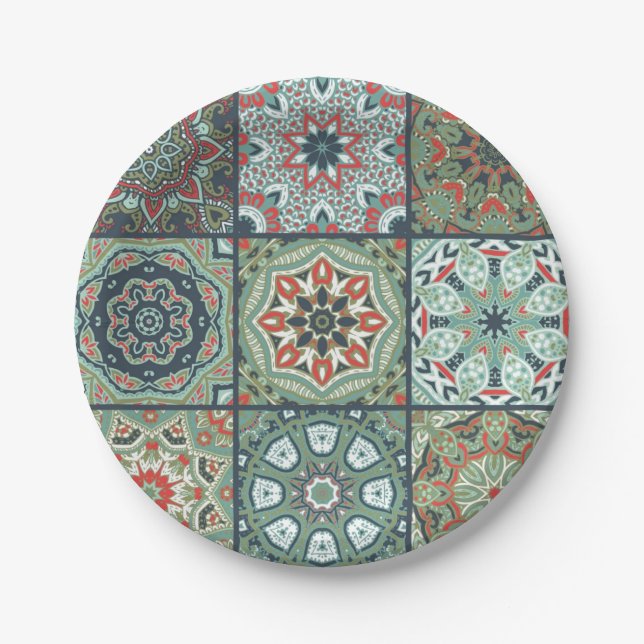 Ceramic tiles pattern paper plate (Front)