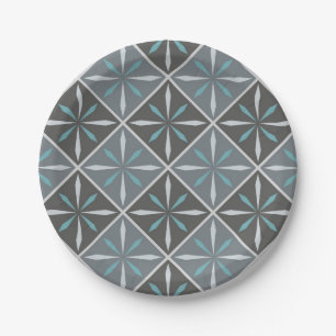 Ceramic tiles pattern paper plate
