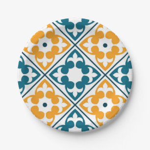 Ceramic tiles pattern paper plate