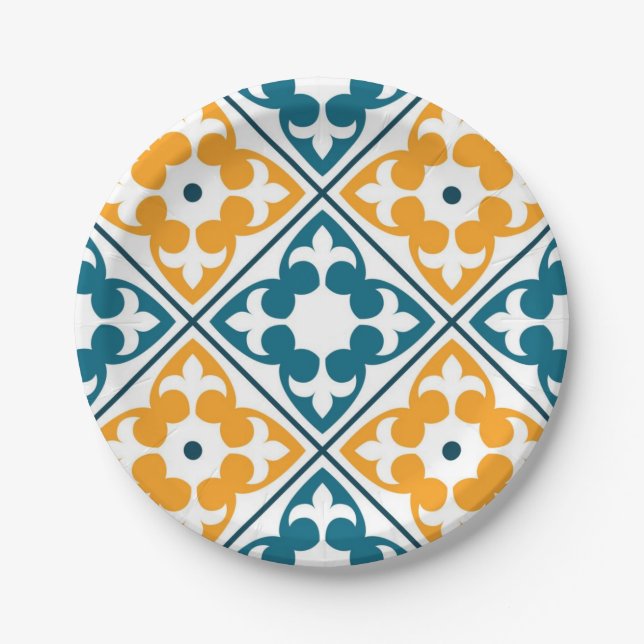 Ceramic tiles pattern paper plate (Front)