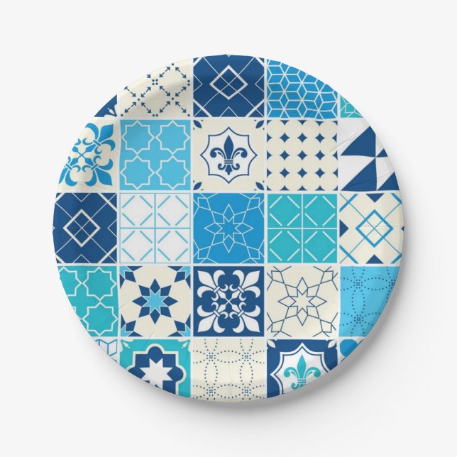Ceramic tiles pattern paper plate (Front)