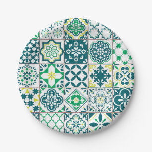 Ceramic tiles pattern paper plate