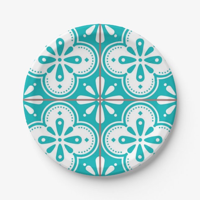 Ceramic tiles pattern paper plate (Front)