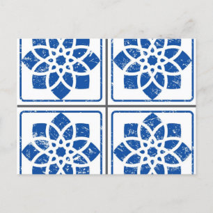 Ceramic tiles pattern postcard