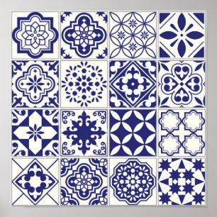 Ceramic tiles pattern poster
