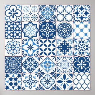 Ceramic tiles pattern poster