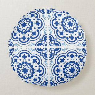 Ceramic tiles pattern round cushion
