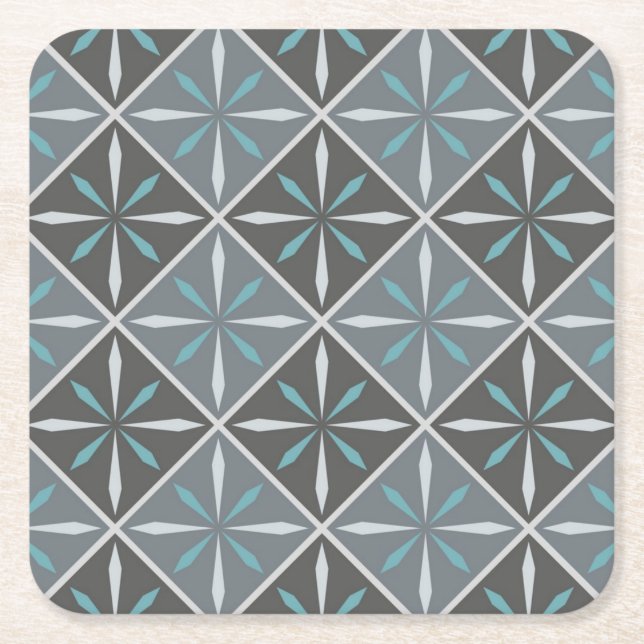 Ceramic tiles pattern square paper coaster (Front)