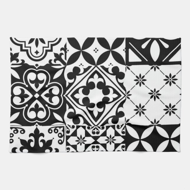 Ceramic tiles pattern tea towel (Horizontal)