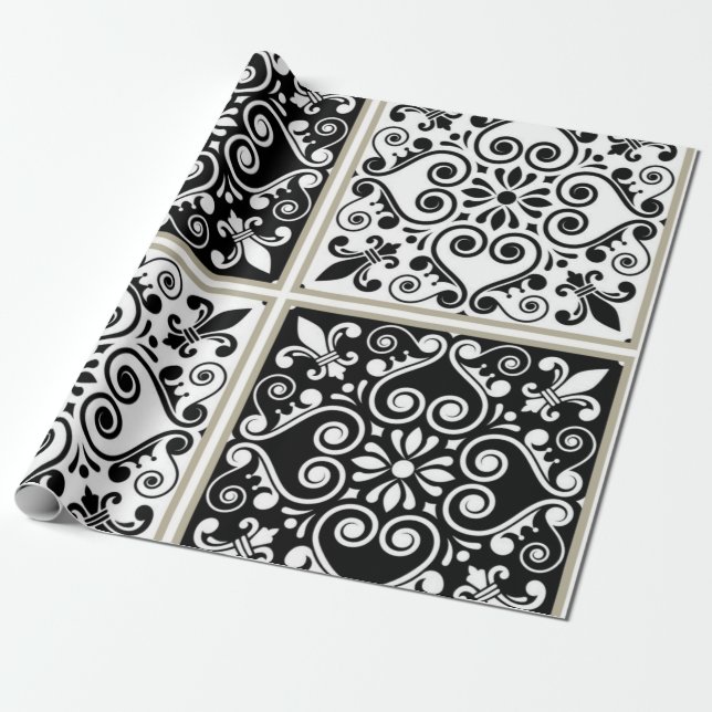 Ceramic tiles pattern wrapping paper (Unrolled)