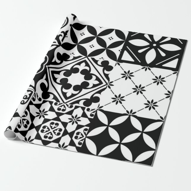 Ceramic tiles pattern wrapping paper (Unrolled)