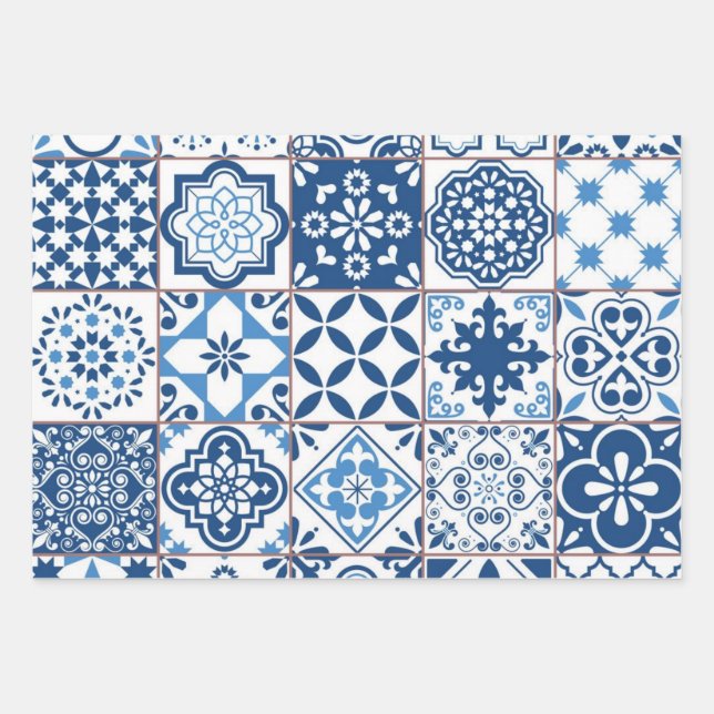 Ceramic tiles pattern wrapping paper sheet (Front)
