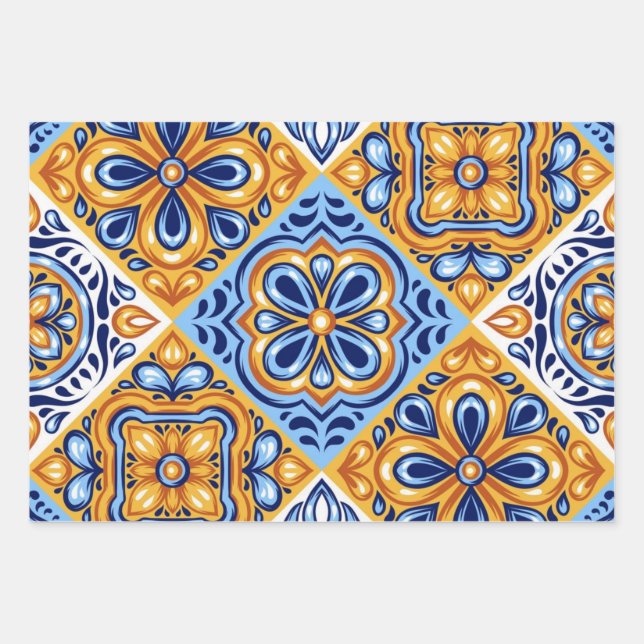 Ceramic tiles pattern wrapping paper sheet (Front)