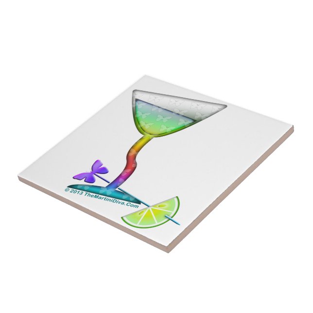 CERAMIC TILES & TRIVETS - BUTTERFLY MARTINI (Side)