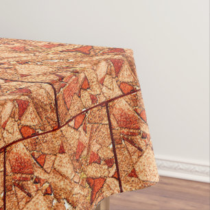 Ceramic with red painted volcanic stone drawing tablecloth