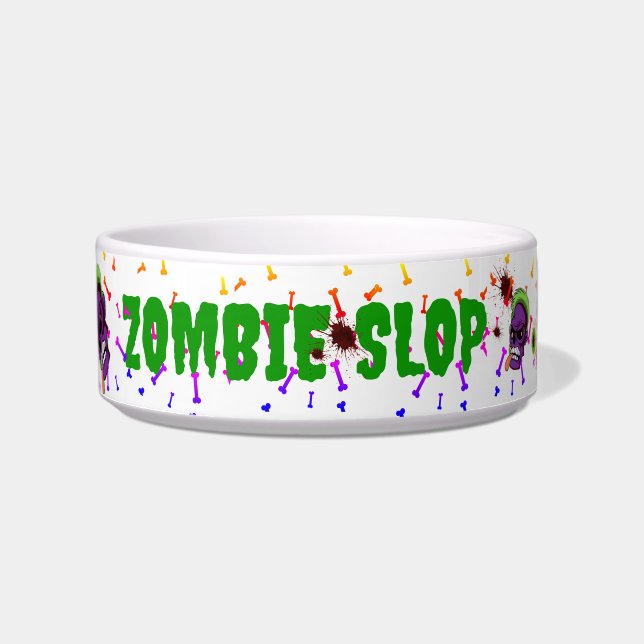 Ceramic "Zombie Slop" Pet Bowl (Front)