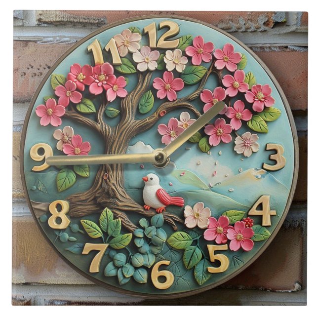 ceramice wall clock tile (Front)