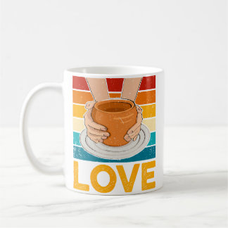 Ceramics Artist - Love Pottery Retro Clay Pottery  Coffee Mug