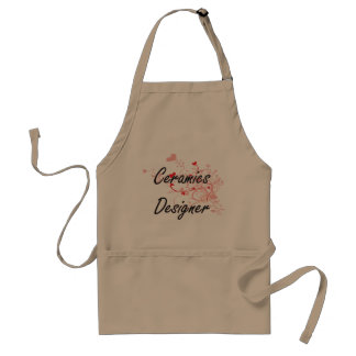 Ceramics Designer Artistic Job Design with Hearts Standard Apron