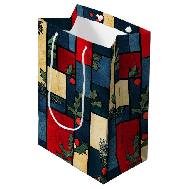 Cerantha - Glass painting Christmas patterns (8/12 Medium Gift Bag (Front Angled)