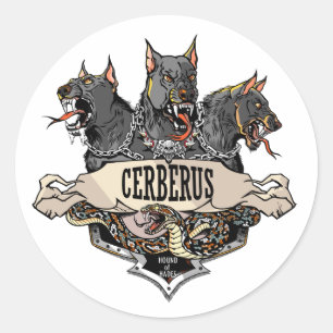 Cerberus and Snake Classic Round Sticker