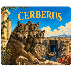 Cerberus, Gothic Fantasy Monster Mouse Mat