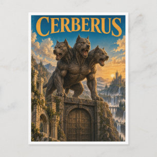 Cerberus, Gothic Fantasy Monster Postcard