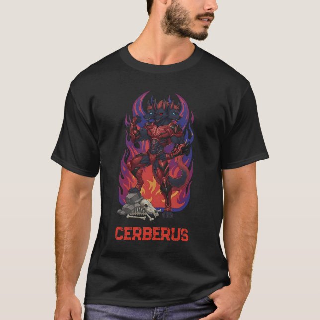 Cerberus Hell Guardian - Mythology Art T-Shirt (Front)