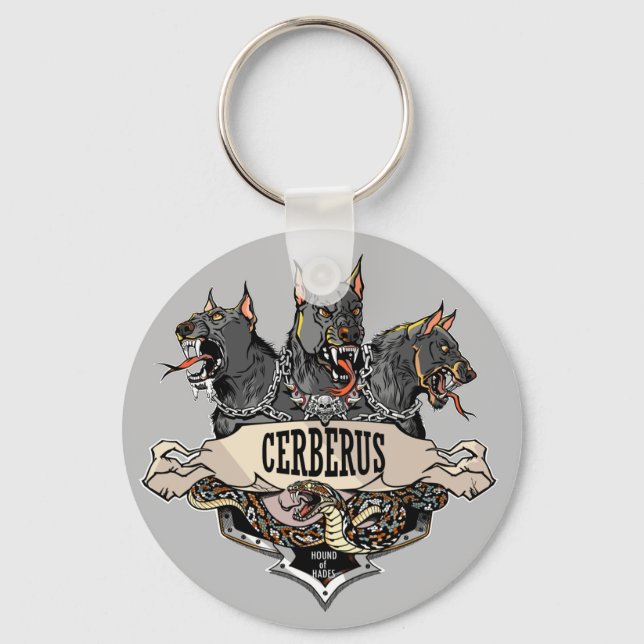Cerberus Hellhound and snake Key Ring (Front)