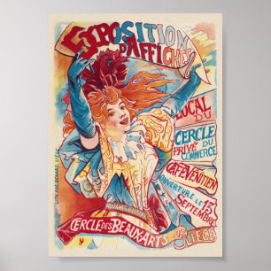 Cercle des Beaux-Arts de Liège Vintage Poster 1895
