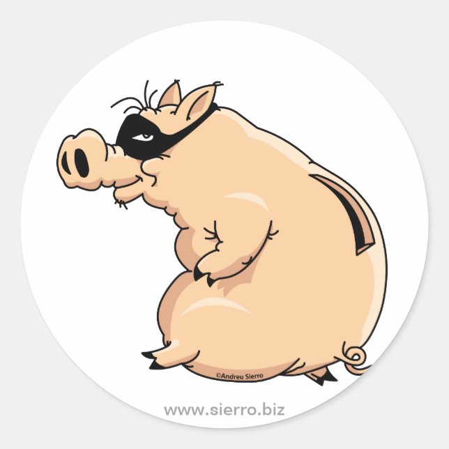 Cerdo Ladron Classic Round Sticker (Front)