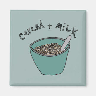 Cereal and Milk Magnet, Nostalgic Illustration Magnet