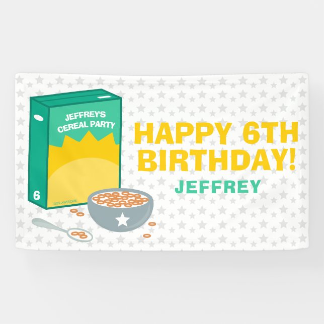 Cereal Birthday Party Banner (Horizontal)