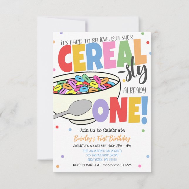 Cereal Birthday Party Invitation (Front)