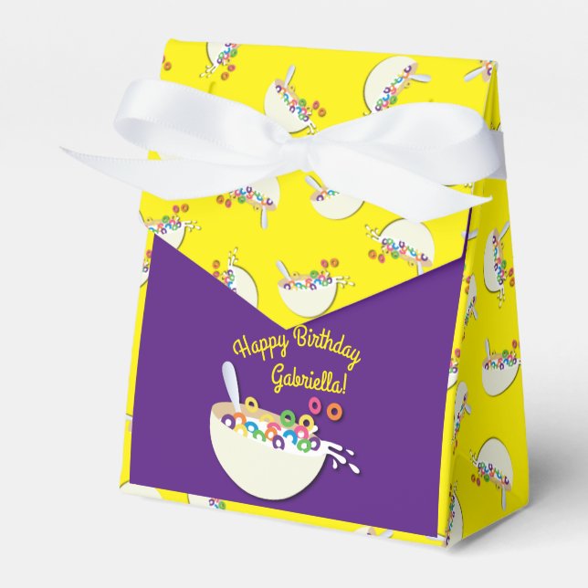 Cereal Bowl Kids Sleepover Birthday Party Cute Favour Box (Front Side)